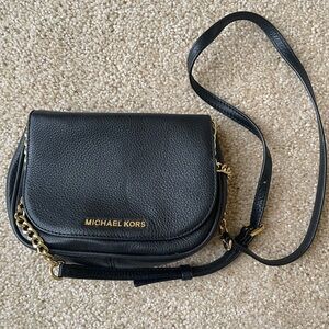 Michael Kors black leather cross body bag